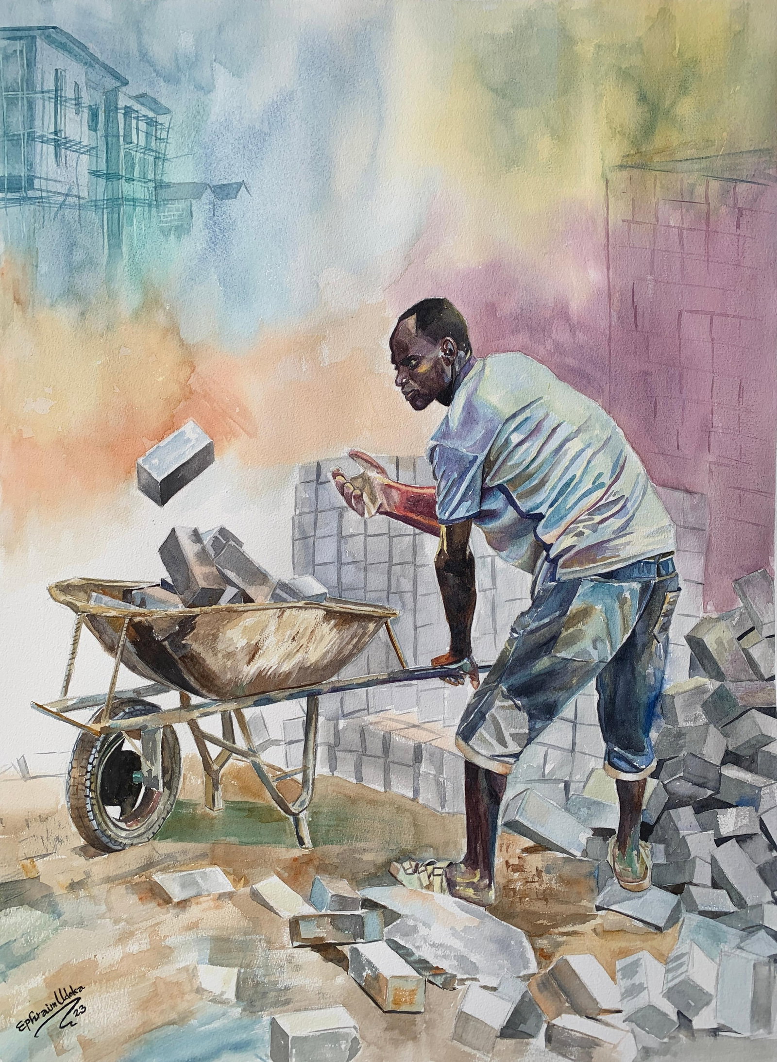 Ephraim Udoka, Bulls Eye (Respect) - 21st Century, Contemporary, Figurative, Construction, Work, - 10
