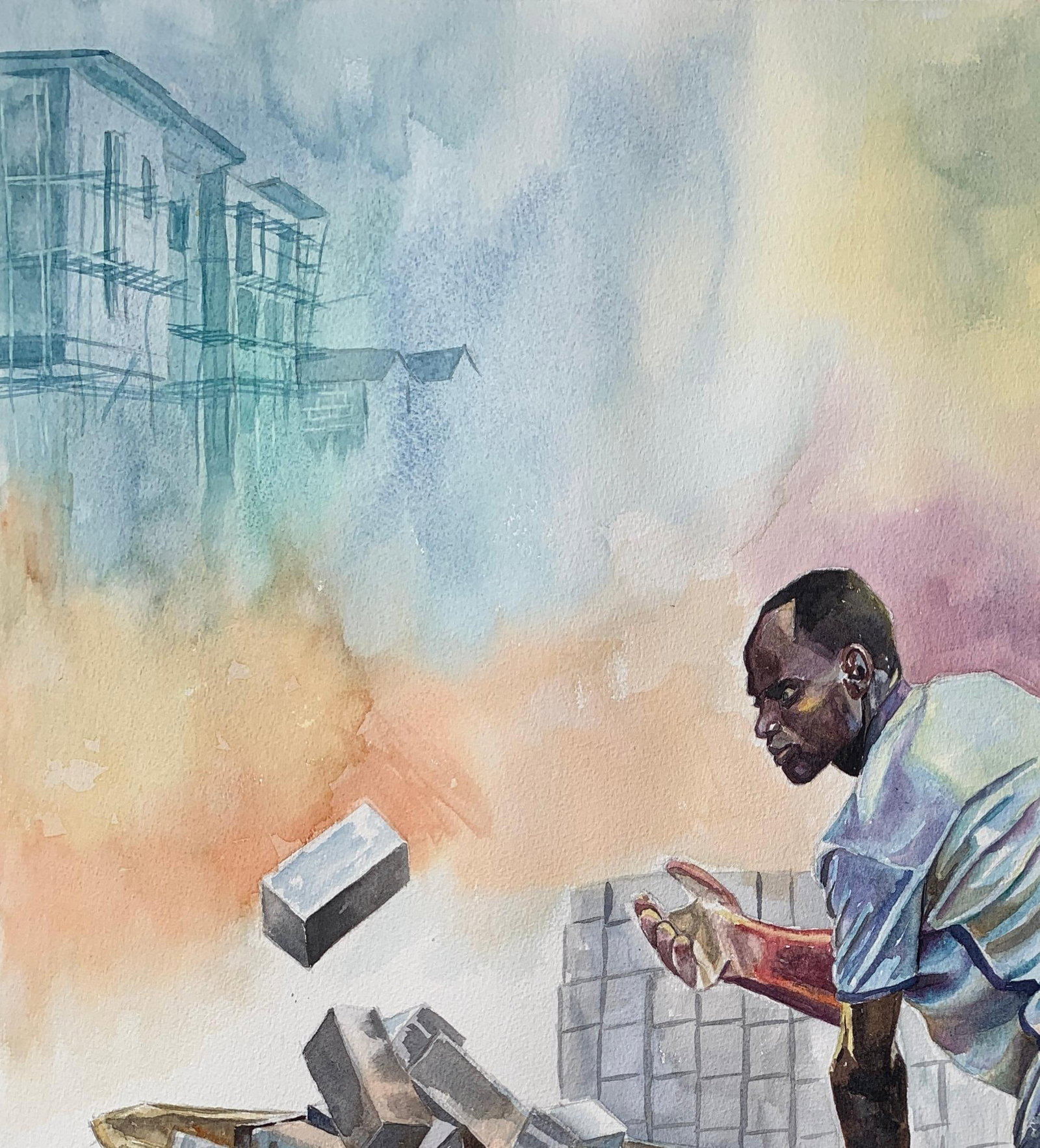 Ephraim Udoka, Bulls Eye (Respect) - 21st Century, Contemporary, Figurative, Construction, Work, - 11