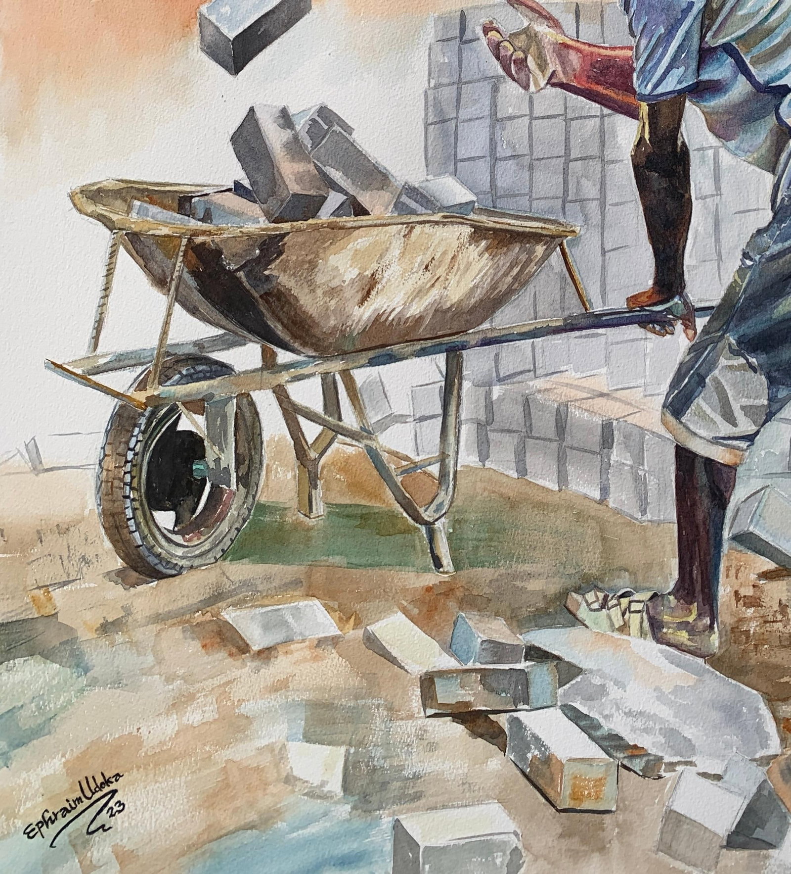 Ephraim Udoka, Bulls Eye (Respect) - 21st Century, Contemporary, Figurative, Construction, Work, - 13