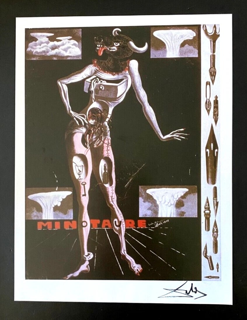 SALVADOR DALI + SIGNED PRINT FROM 1970 + WITH NEW FRAME - 2