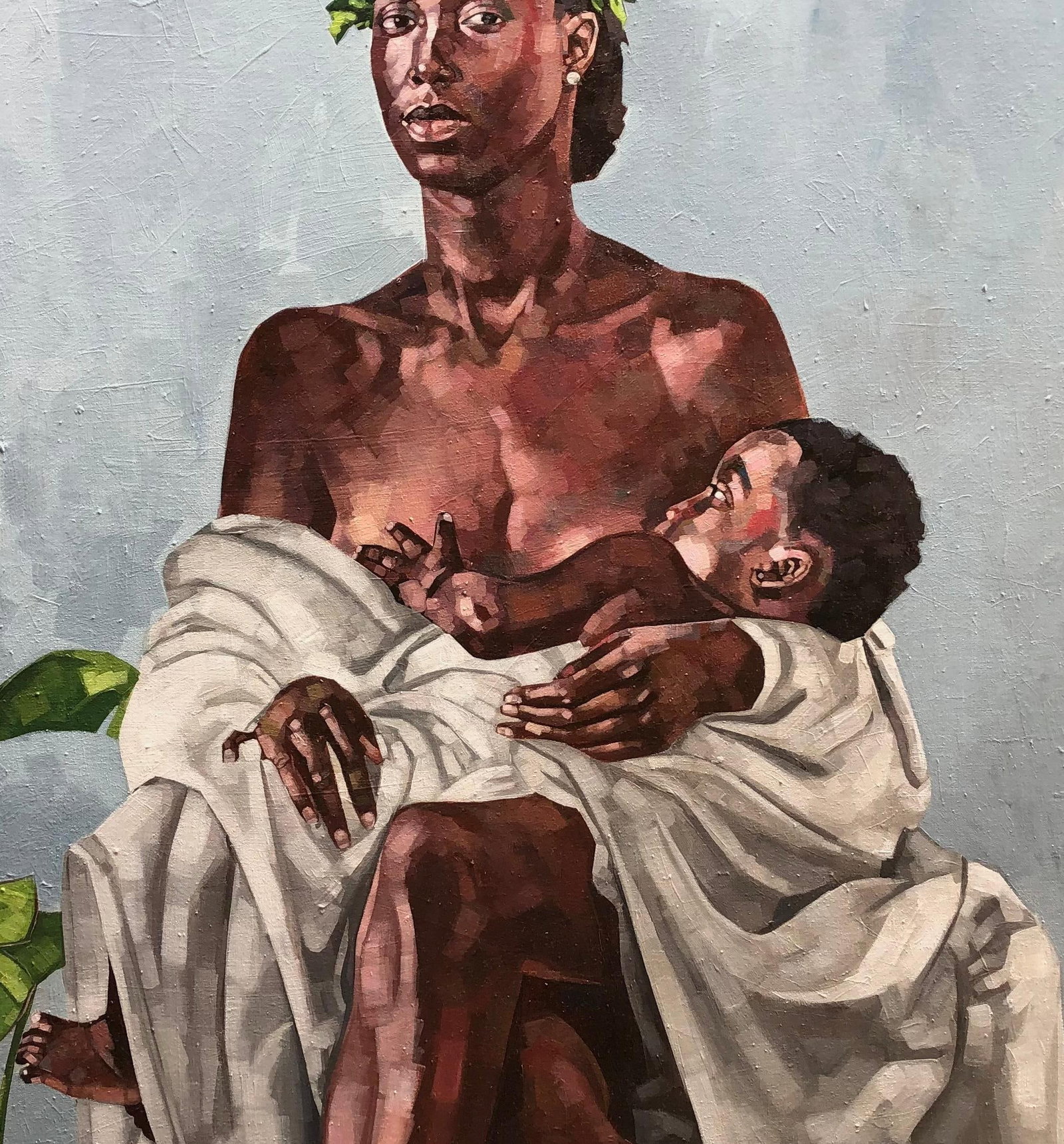 Josue M Pierre, Joyline 2 - 21st Century, Contemporary, Figurative, Women Breastfeeding Child, 2023 - 8