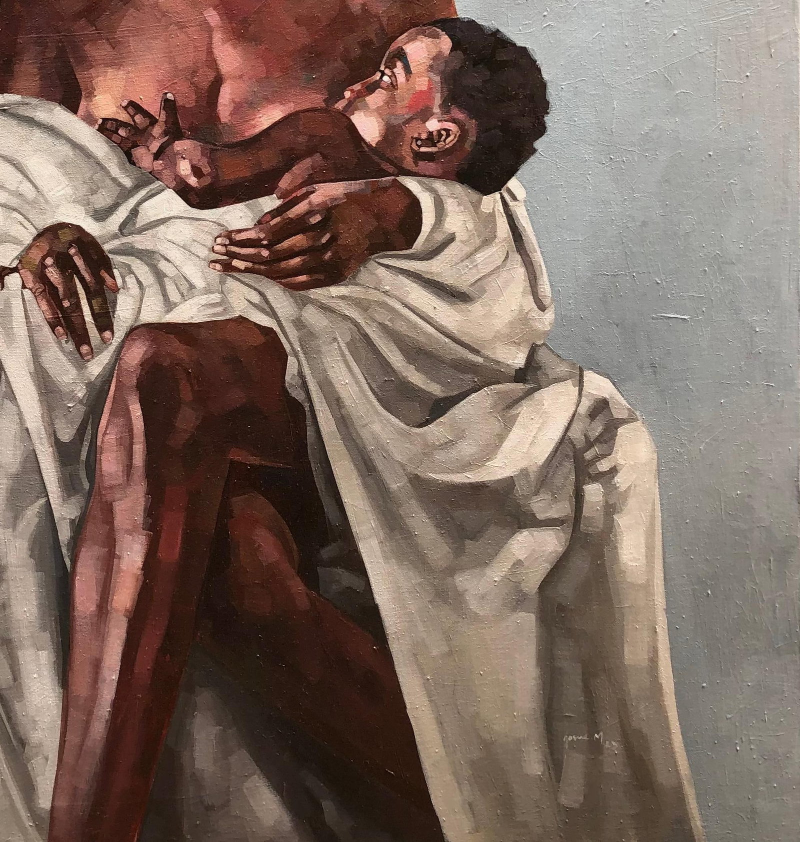 Josue M Pierre, Joyline 2 - 21st Century, Contemporary, Figurative, Women Breastfeeding Child, 2023 - 2