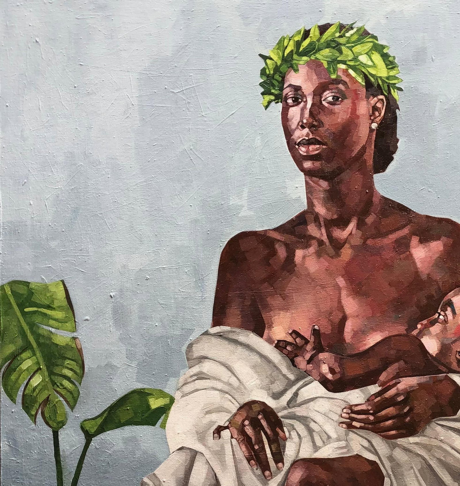 Josue M Pierre, Joyline 2 - 21st Century, Contemporary, Figurative, Women Breastfeeding Child, 2023 - 5