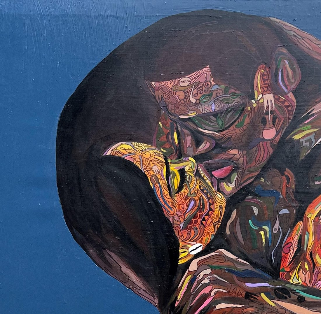 Michael Adetula, All in My Head - 21st Century Contemporary, Figurative, Men, Love, Thoughts, 2023 - 14