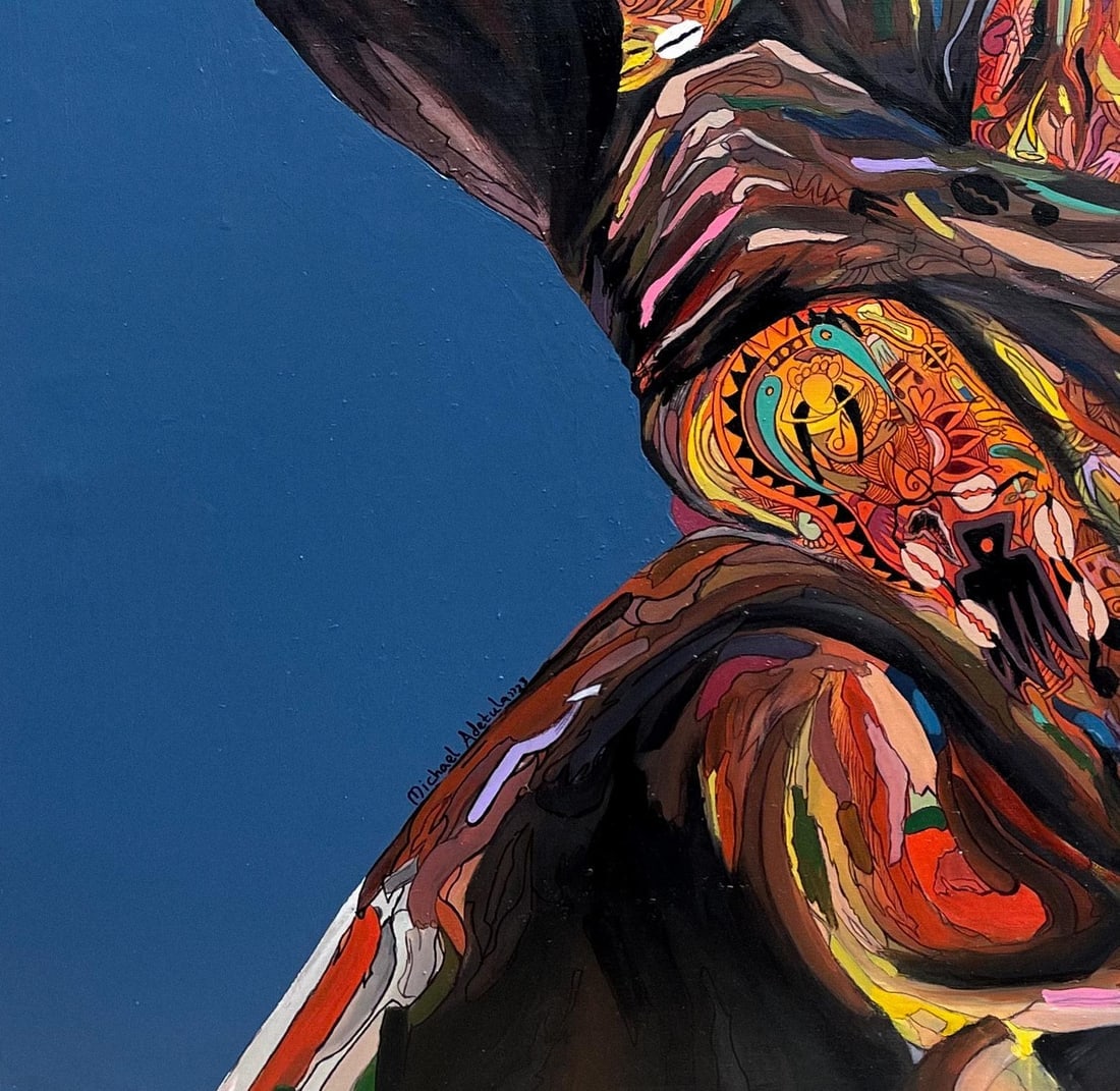 Michael Adetula, All in My Head - 21st Century Contemporary, Figurative, Men, Love, Thoughts, 2023 - 4