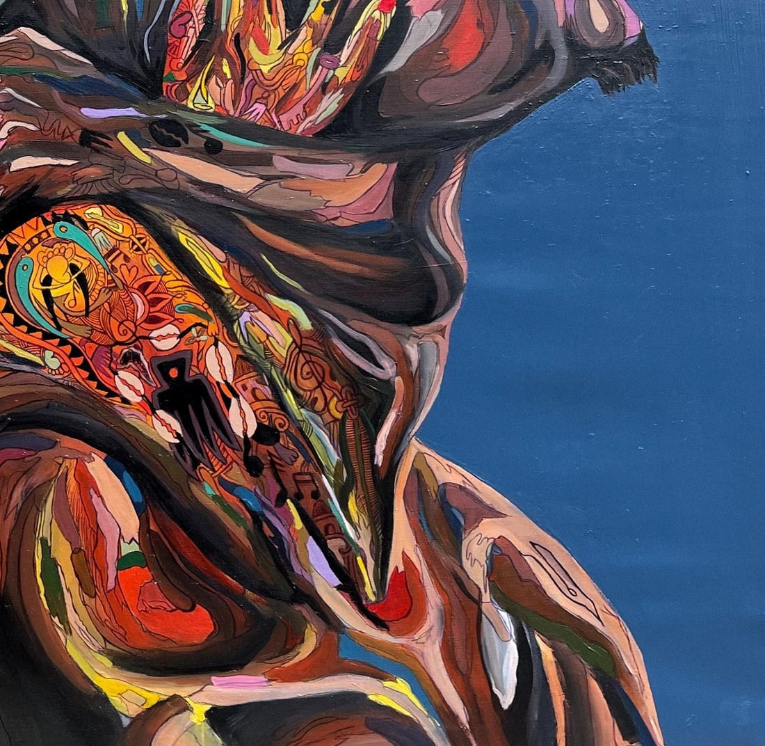 Michael Adetula, All in My Head - 21st Century Contemporary, Figurative, Men, Love, Thoughts, 2023 - 5