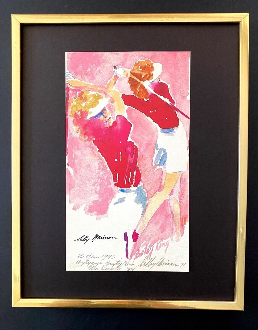 LEROY NEIMAN + BETSY KING + CIRCA 1990'S + SIGNED PRINT FRAMED: We have for Sale this LEROY NEIMAN AWESOME 1990'S PRINT ON PAPER " BETSY KING " FACSIMILE SIGNED IN INK SIZE OF THE PRINT: 10 X 8 in FRAME COVERS AN AREA OF 15 X 12 in MOUNTED AND FRAMED EXCELLENT