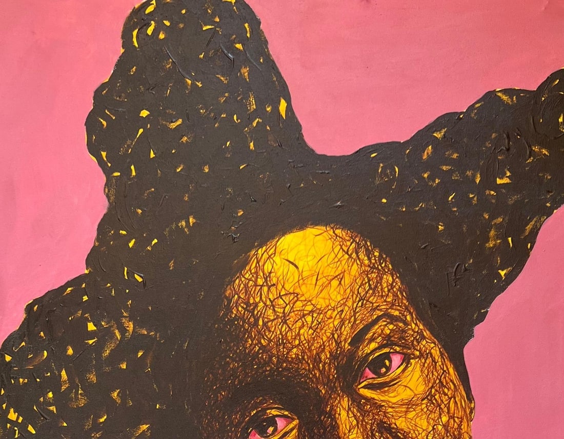 Daniel Owoeye, Red Eye - 21st Century Contemporary, Figurative Portrait, Woman Staring Intently, - 10