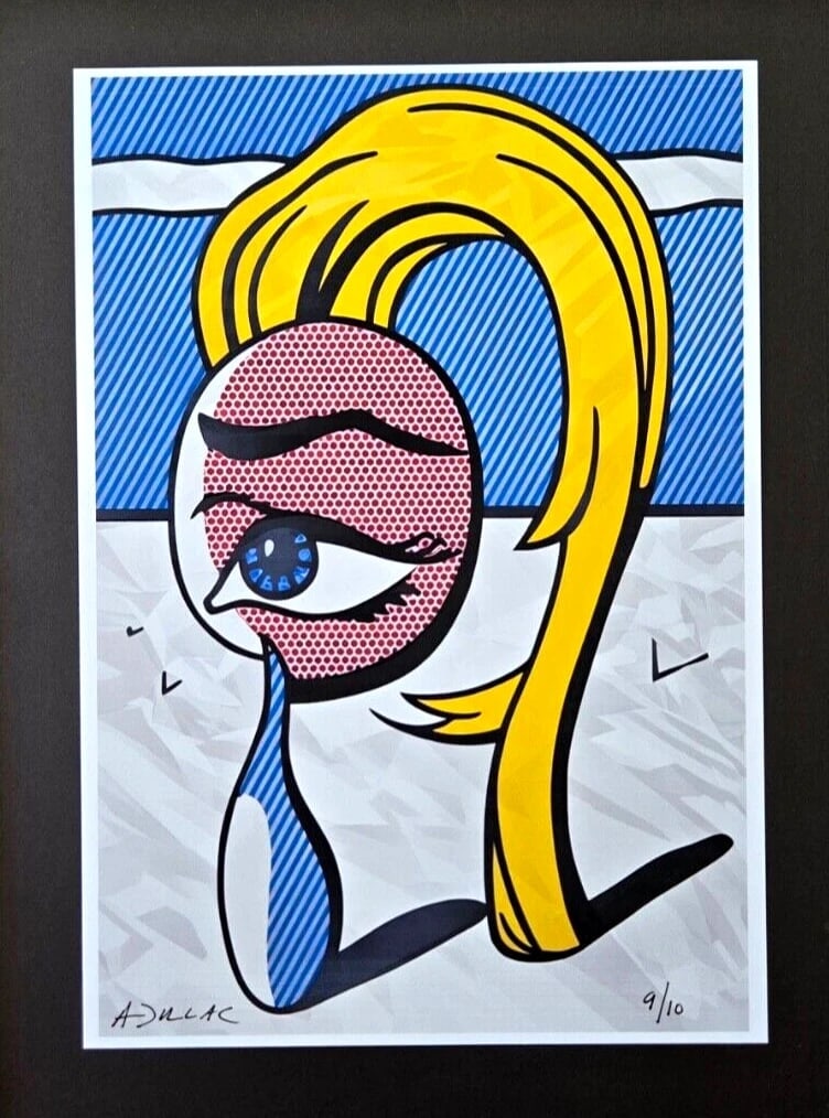 ALEXANDER DULAC | " RETRO TEARS " Hand Signed Authentic Pop Art Ed. of 10 COA - 3