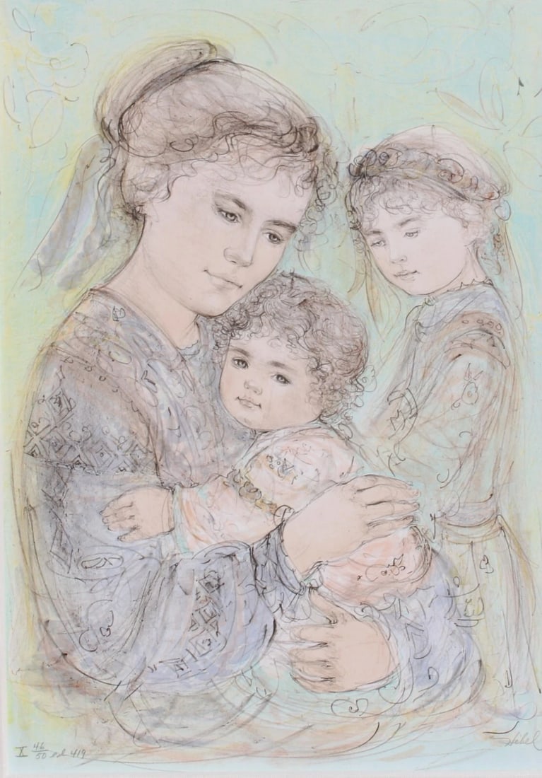 EDNA HIBEL Lithograph Mother and Children S/N Edition 46/50 Ed 419 - 3