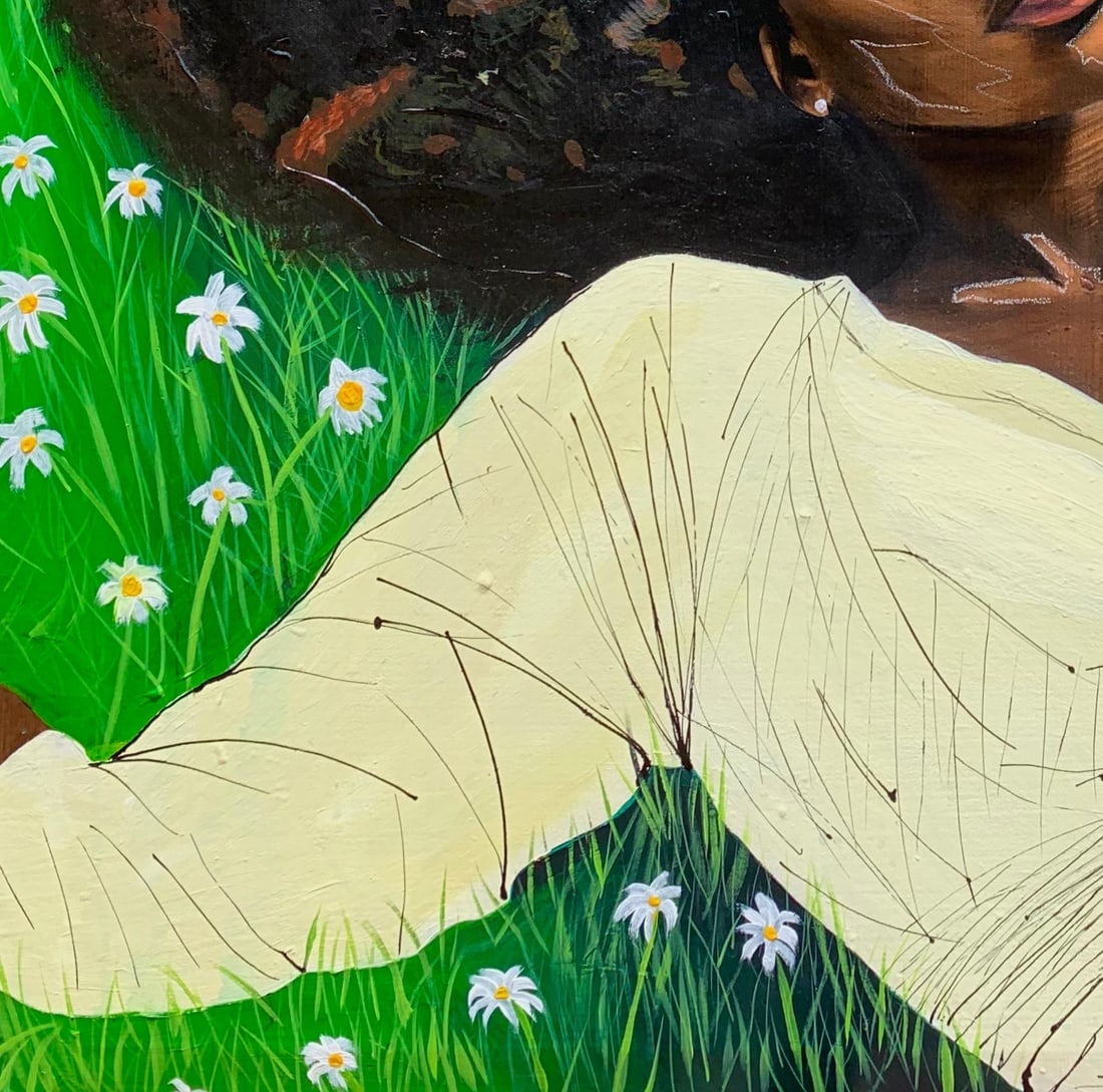 Samson Adetunji, In The Stillness - 21st Century Contemporary, Figurative Portrait, Green, Women, - 13