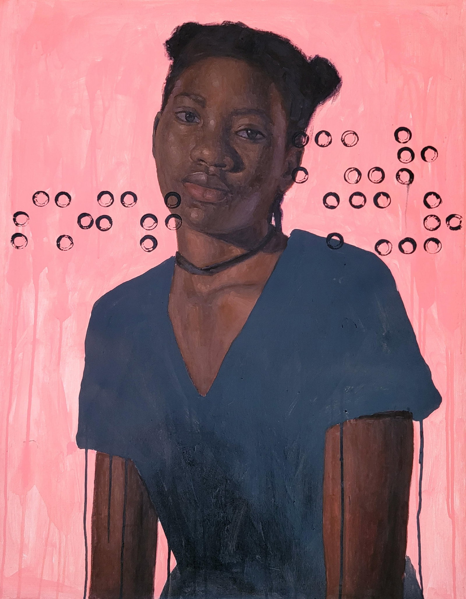 Damilola Ilori, Soft Murmur - 21st Century Contemporary, Figurative Portrait, Oil, Young Lady, 2023 - 10