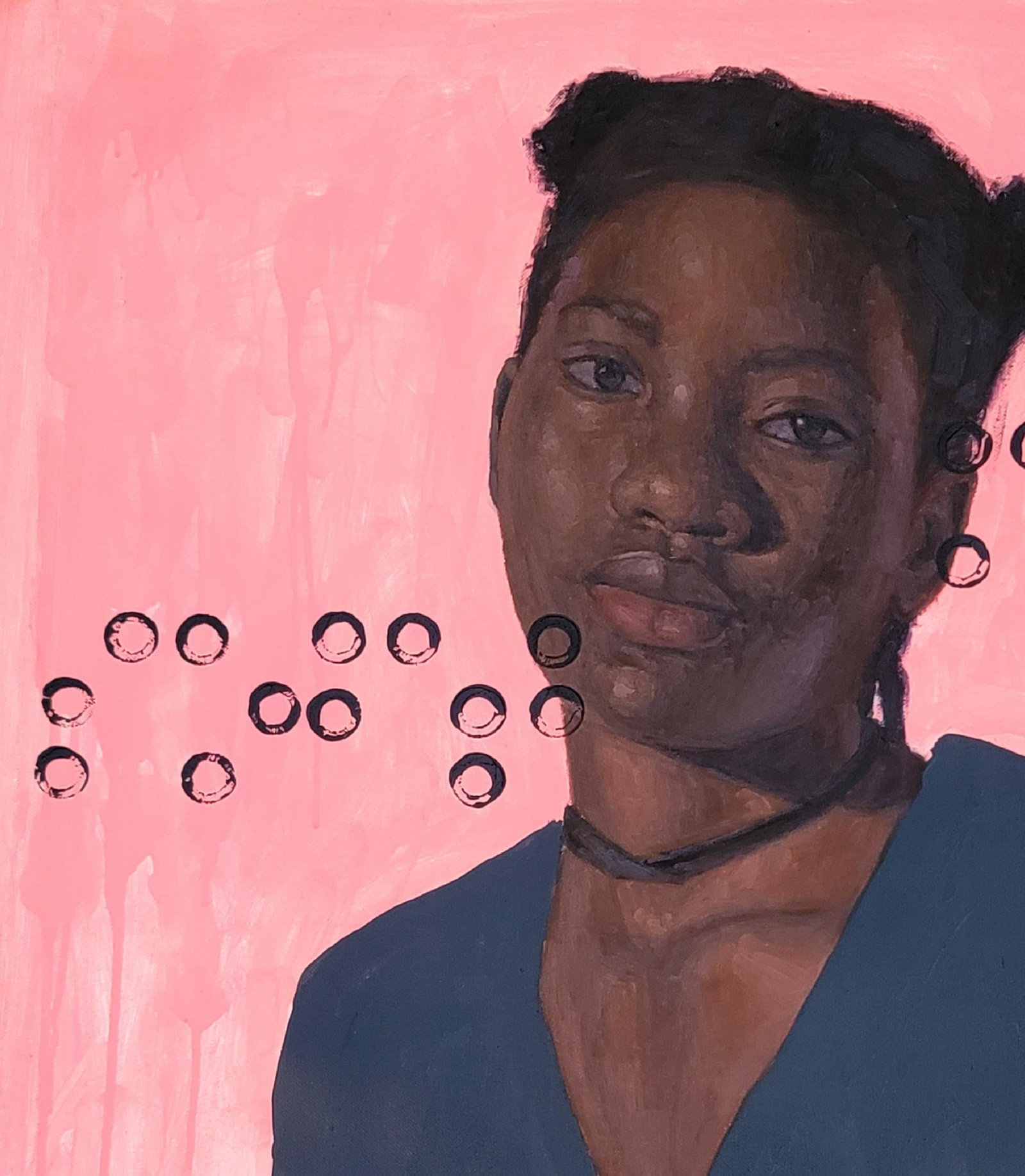 Damilola Ilori, Soft Murmur - 21st Century Contemporary, Figurative Portrait, Oil, Young Lady, 2023 - 11