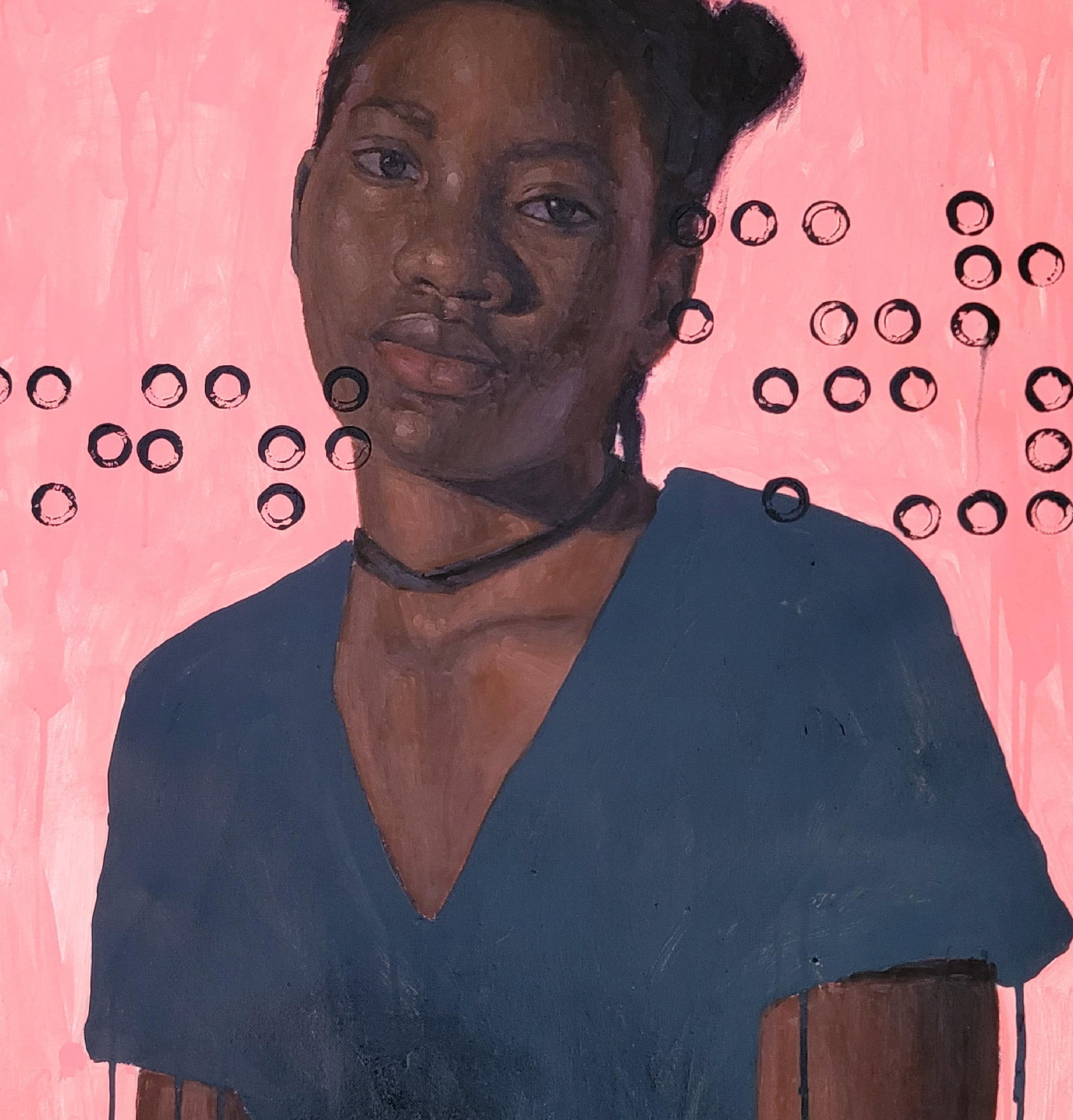 Damilola Ilori, Soft Murmur - 21st Century Contemporary, Figurative Portrait, Oil, Young Lady, 2023 - 3
