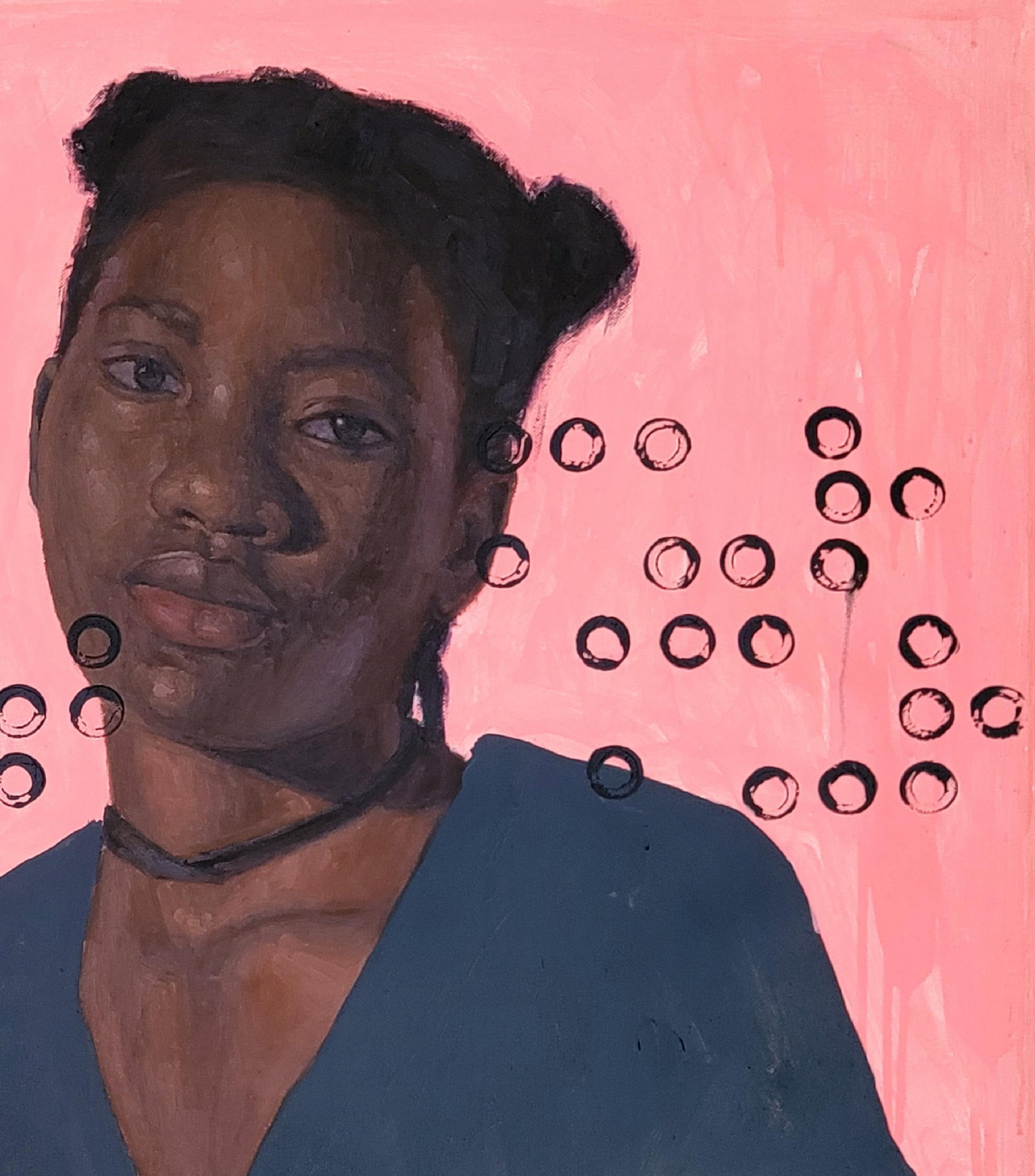 Damilola Ilori, Soft Murmur - 21st Century Contemporary, Figurative Portrait, Oil, Young Lady, 2023 - 6
