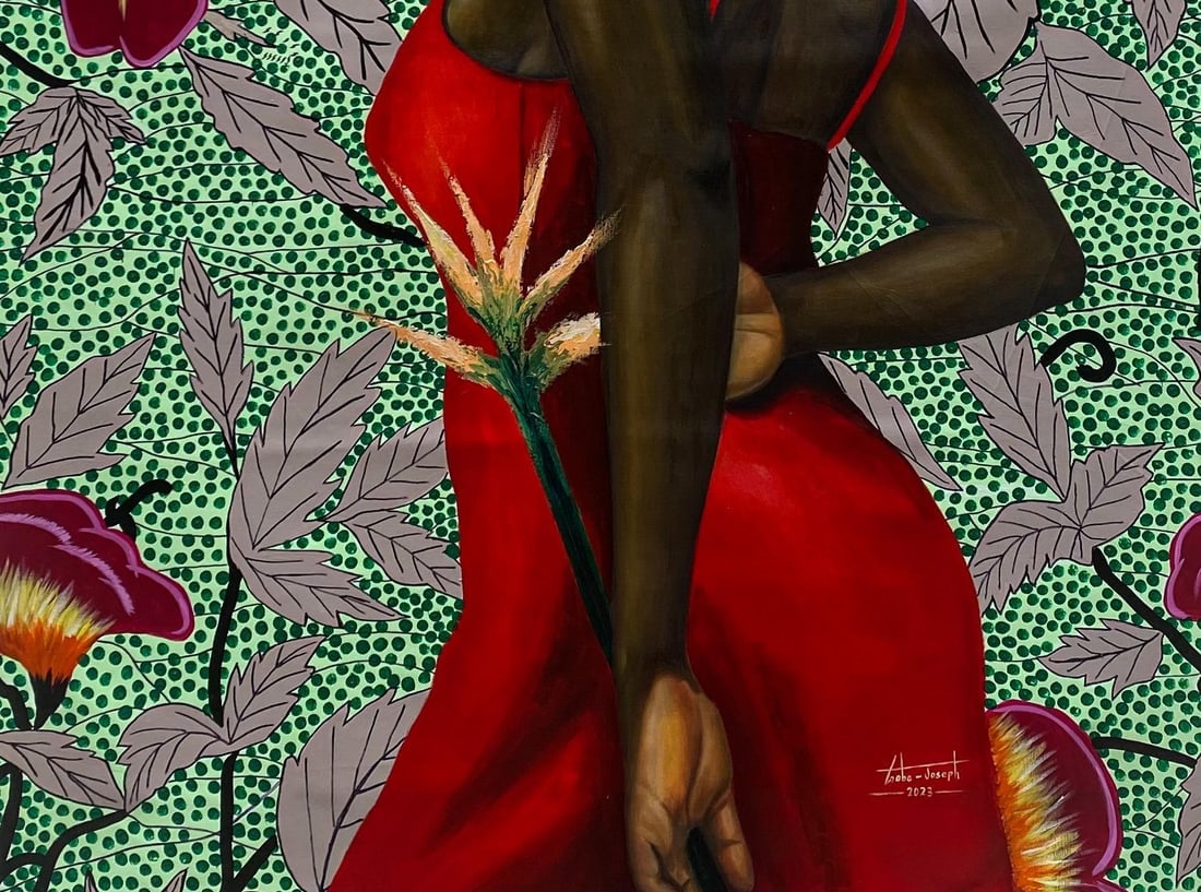 Gobe Joseph, Blossoms of Strength 1 - - 21st Century, Contemporary, Portrait, Women, Floral, 2023 - 13