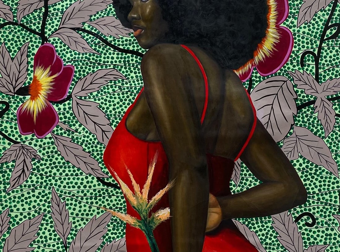 Gobe Joseph, Blossoms of Strength 1 - - 21st Century, Contemporary, Portrait, Women, Floral, 2023 - 2