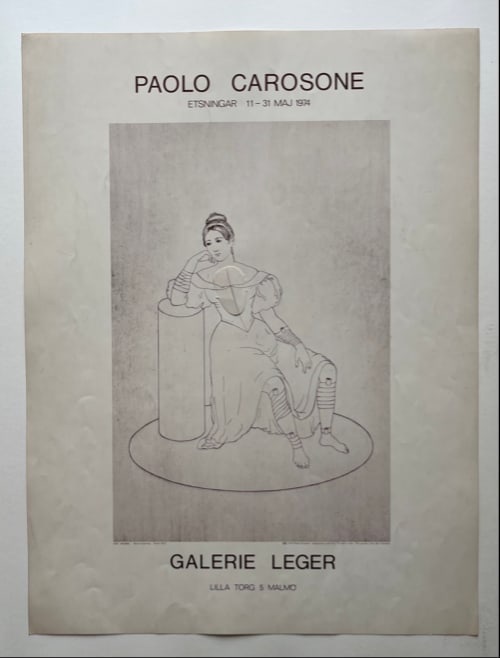 Paolo Carosone, “Le Ferite d’Amore (wounds of love)”: Title:Paolo Carosone, “Le Ferite d’Amore (wounds of love)” Description:Exhibition Poster, 1974 Dimensions:21 X 28 In. Reserve: $20.00 Shipping: Domestic: Flat-rate of $20.00 to