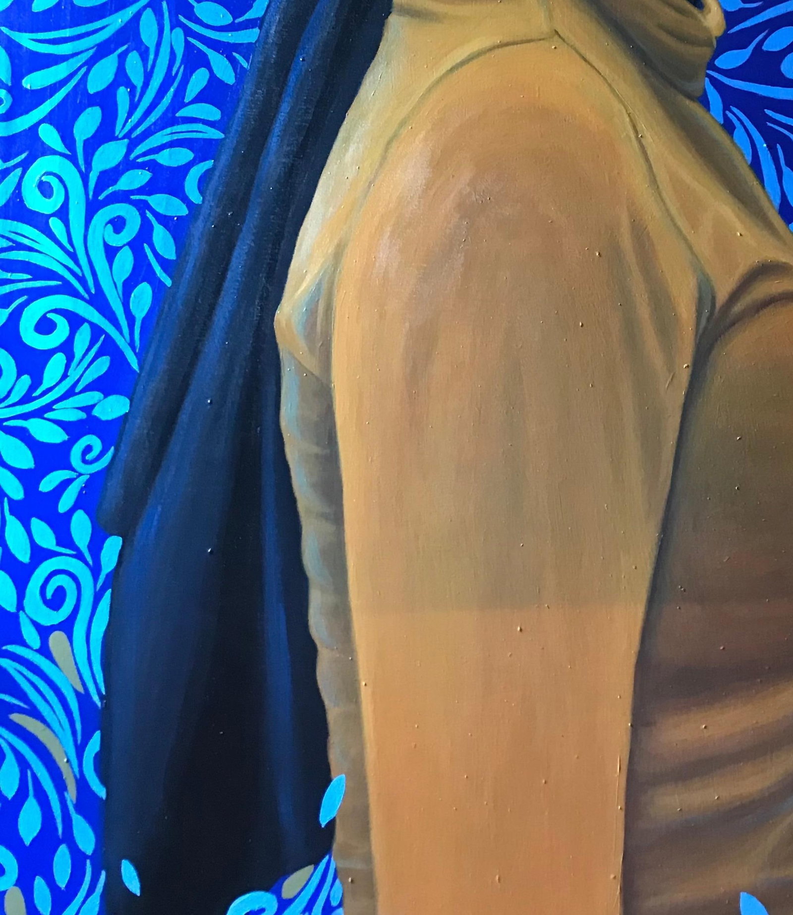 Kehinde Mayowa, Dauntless 3 -21st Century Contemporary, Figurative Portrait, Woman, Blue Pattern, - 8
