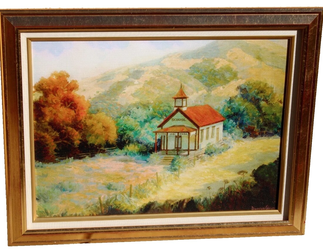 JOE DUNCAN GLEASON Screenprint on Canvas Old Santa Rosa School House - 2