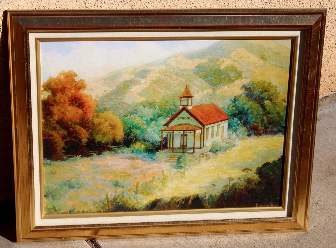 JOE DUNCAN GLEASON Screenprint on Canvas Old Santa Rosa School House - 7