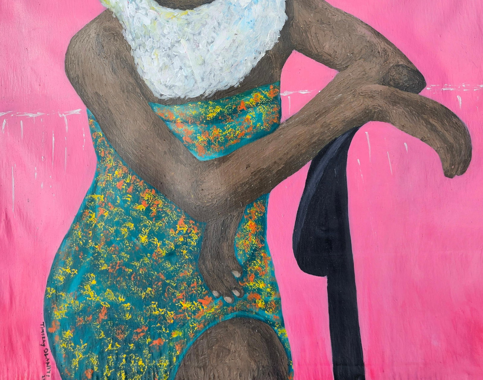 Olaniyi Timothy, Be Still - 21st Century Contemporary, Figurative Portrait, Acrylic, Young Girl, - 7