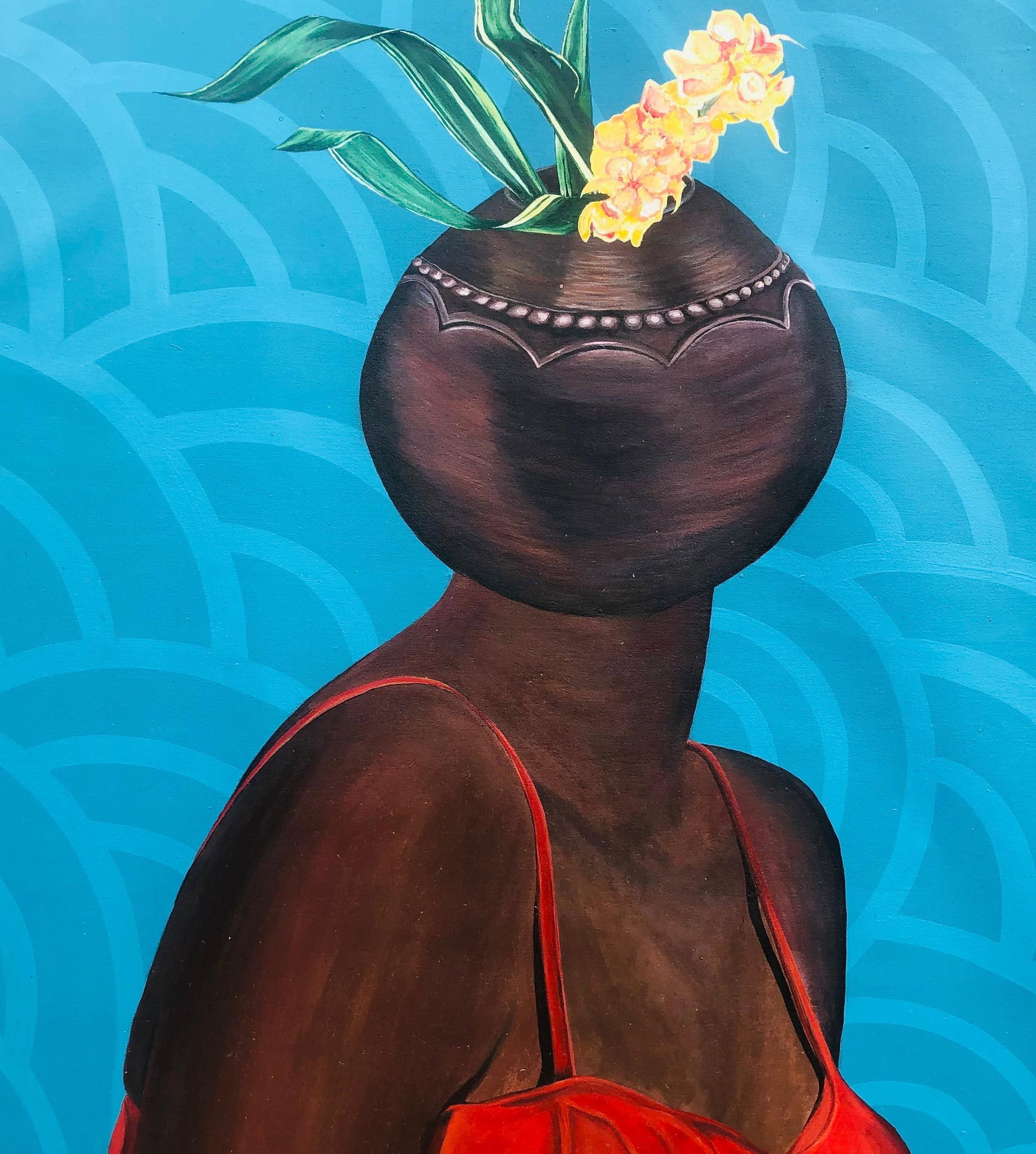 Hezekiah Oyejide Obidare, Black Goddess - 21st Century, Contemporary, Figurative, Woman, Flower Pot, - 4