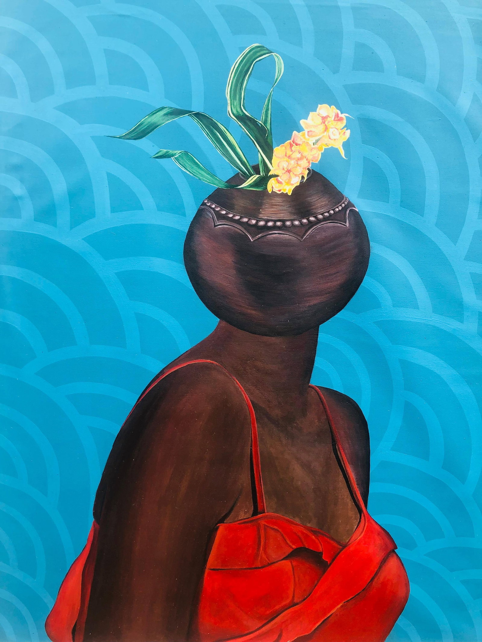Hezekiah Oyejide Obidare, Black Goddess - 21st Century, Contemporary, Figurative, Woman, Flower Pot, - 5
