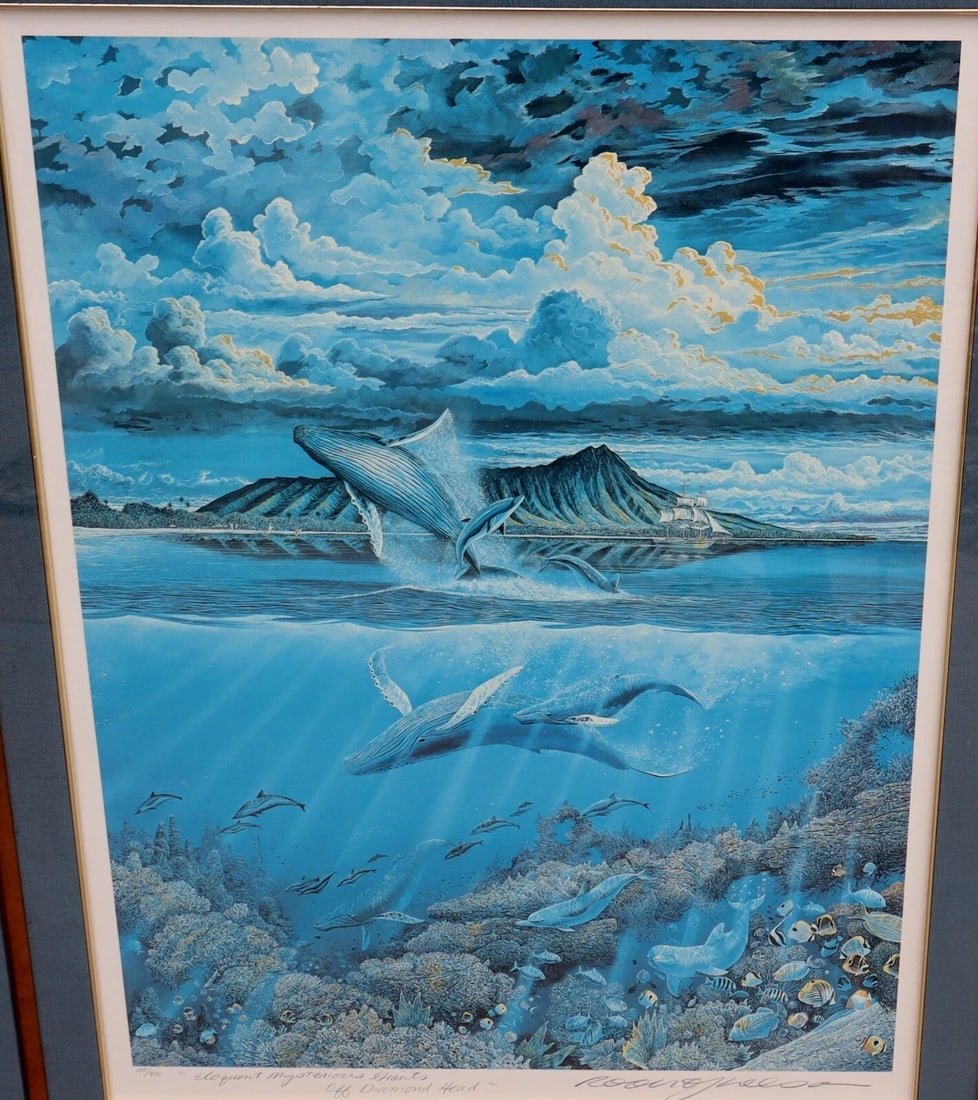 ROBERT LYN NELSON Eloquent Mysterious Giants Off Diamond Head S/N Lithograph: Title:ROBERT LYN NELSON Eloquent Mysterious Giants Off Diamond Head S/N Lithograph Description:ROBERT LYN NELSON (b. 1955). SHIPS FLAT WITH NO FRAME OR GLASS AT SHIPPING PRICE STATED!!! Eloquent