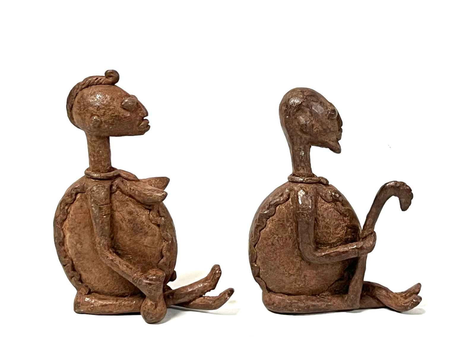 Pair of Dogon Bronze Statue - 4