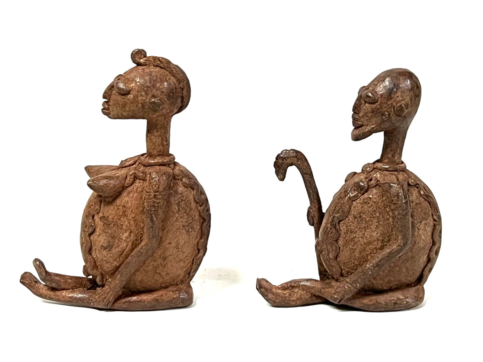 Pair of Dogon Bronze Statue - 5