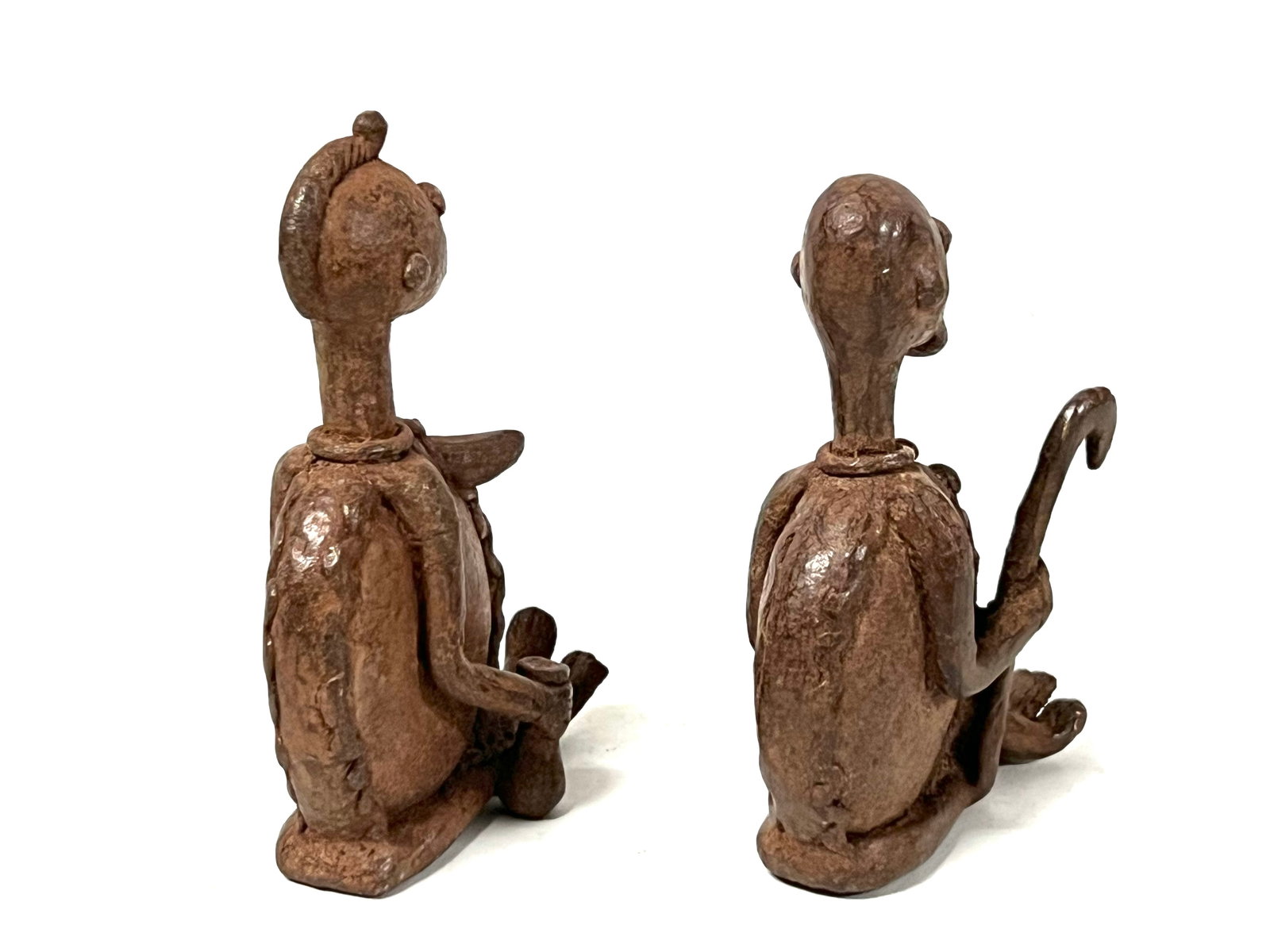 Pair of Dogon Bronze Statue - 6