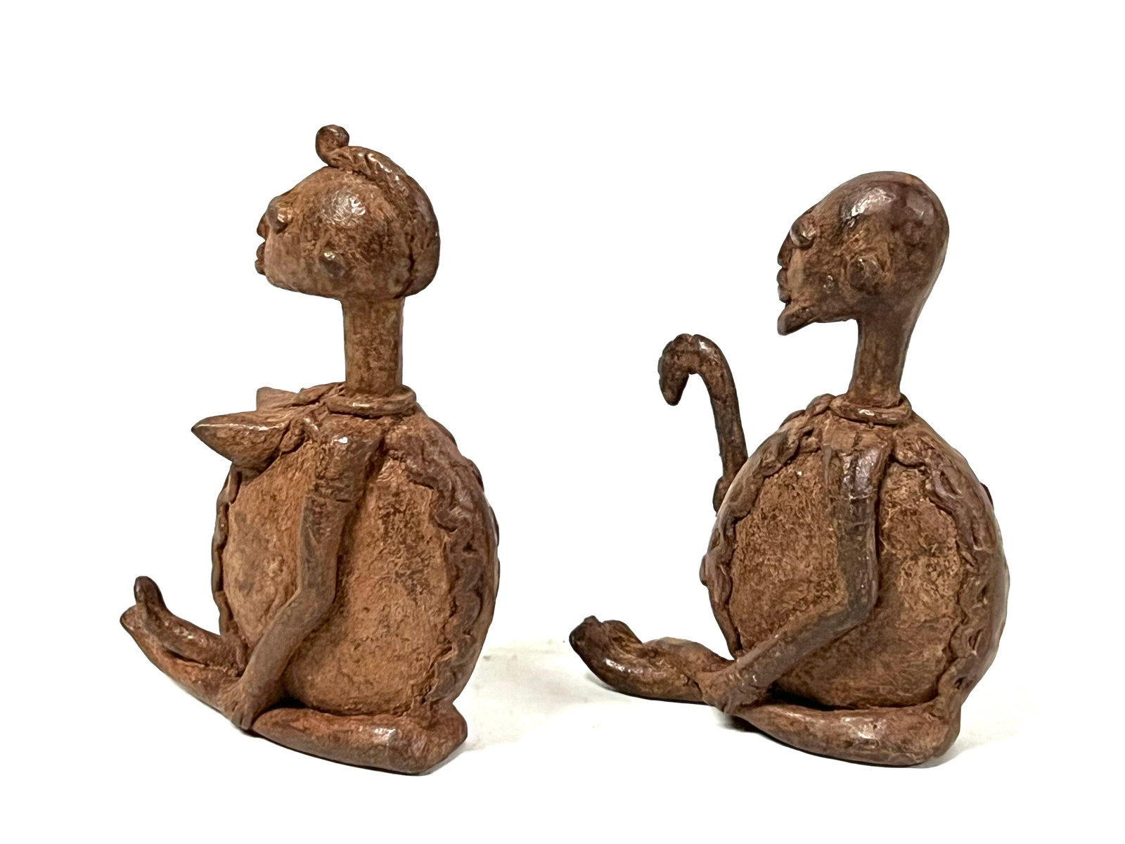 Pair of Dogon Bronze Statue - 7