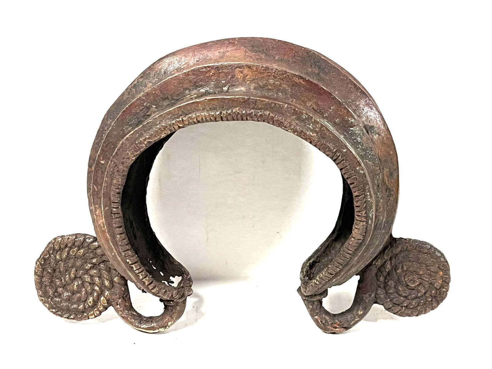 Nigerian Bronze Currency: Title: Nigerian Bronze Currency Description: African Tribal Art Bronze Nigerian Currency Materials: Bronze Date/Period: Late 20th Century Size: 8" h x 8" w Reserve: $300.00 Shipping: Domestic: Flat-r
