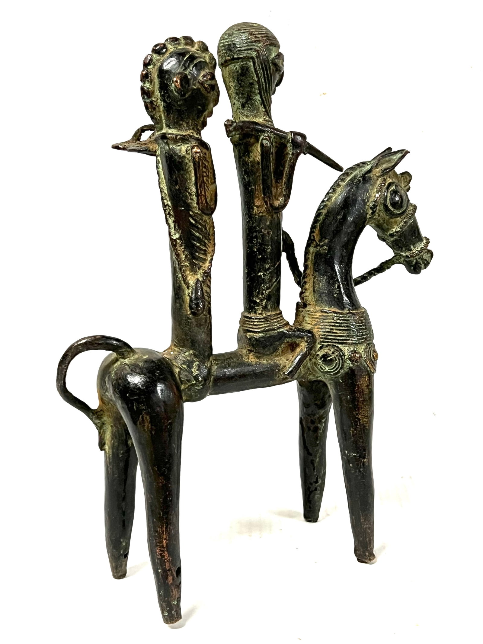 Chad Bronze Horse with Rider - 9