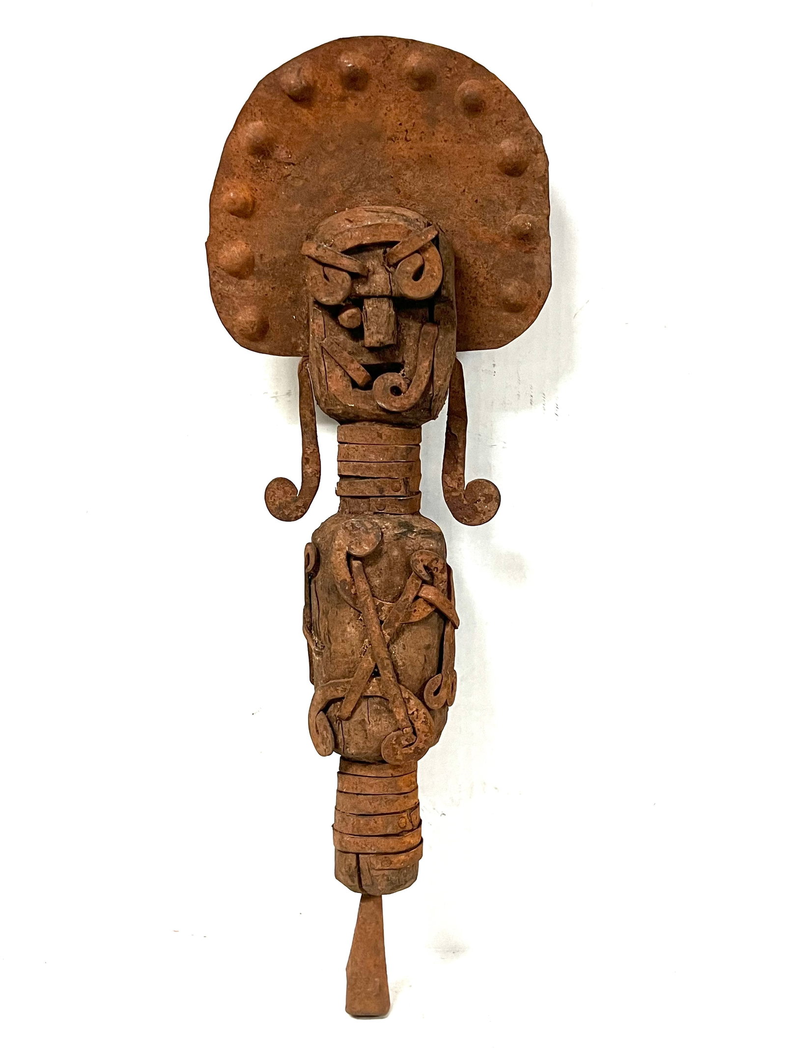 Ofo Igbo Statue: Title: Ofo Igbo Statue Description: African Tribal Art Carved Wood Ofo Igbo Statue Materials: Wood Date/Period: Late 20th Century Size: 17" h x 8" w Reserve: $300.00 Shipping: Domestic: Flat-rate of