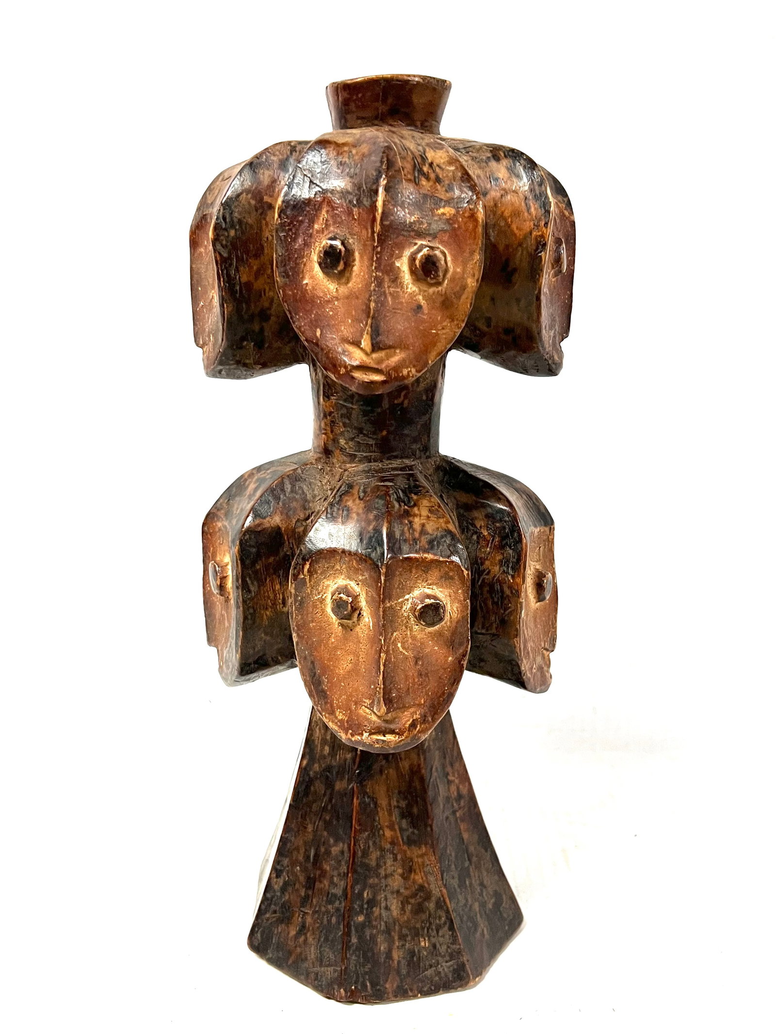Lega Statue: Title: Lega Statue Description: African Tribal Art Carved Wood Lega Statue Materials: Wood Date/Period: Late 20th Century Size: 13.5" h x 6" w Reserve: $400.00 Shipping: Domestic: Flat-rate of $40.00