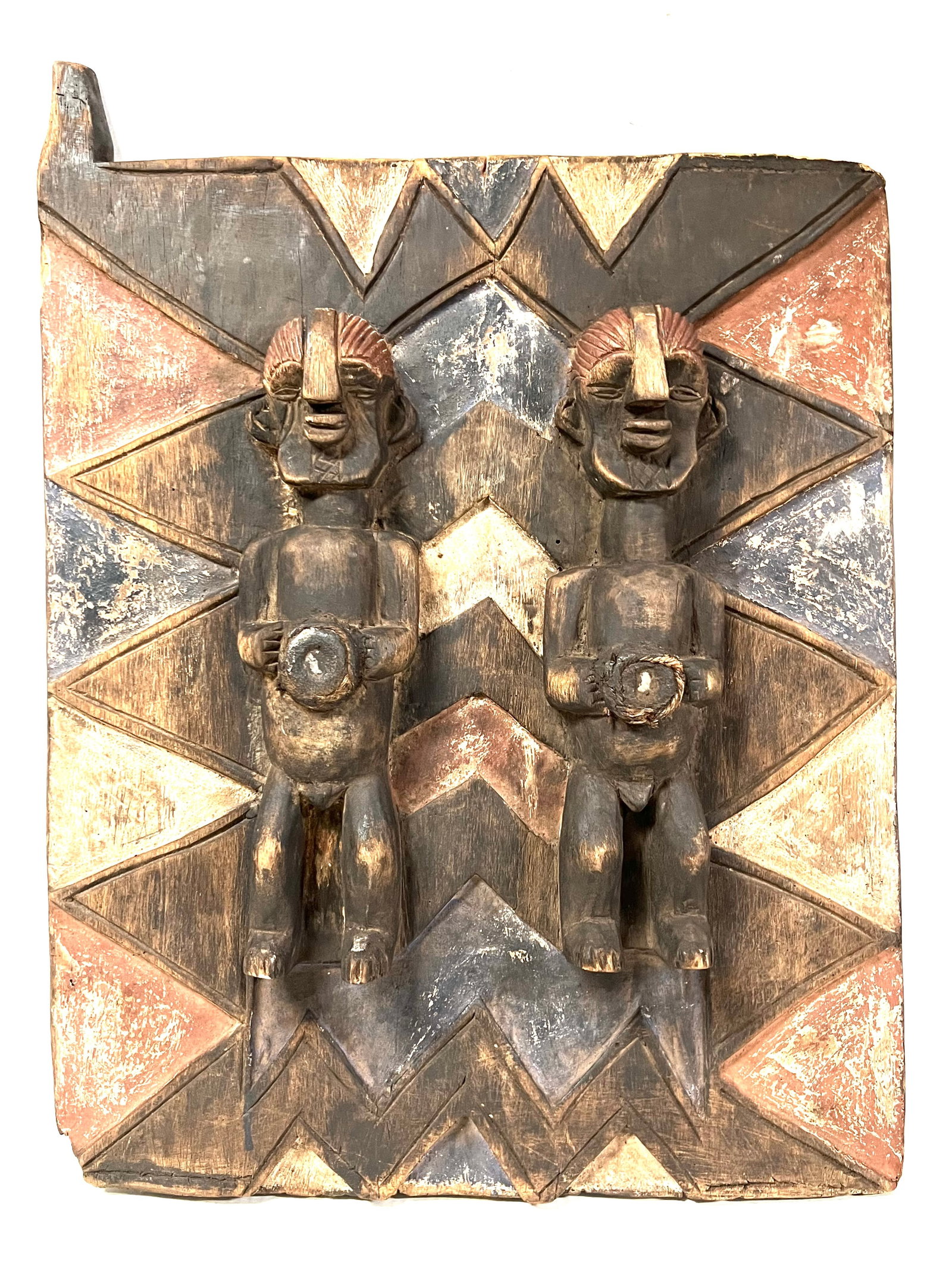 Songye Door: Title: Songye Door Description: African Tribal Art Carved Wood Songye Door Materials: Wood Date/Period: Late 20th Century Size: 26.5" h x 20" w Reserve: $300.00 Shipping: Domestic: Flat-rate of