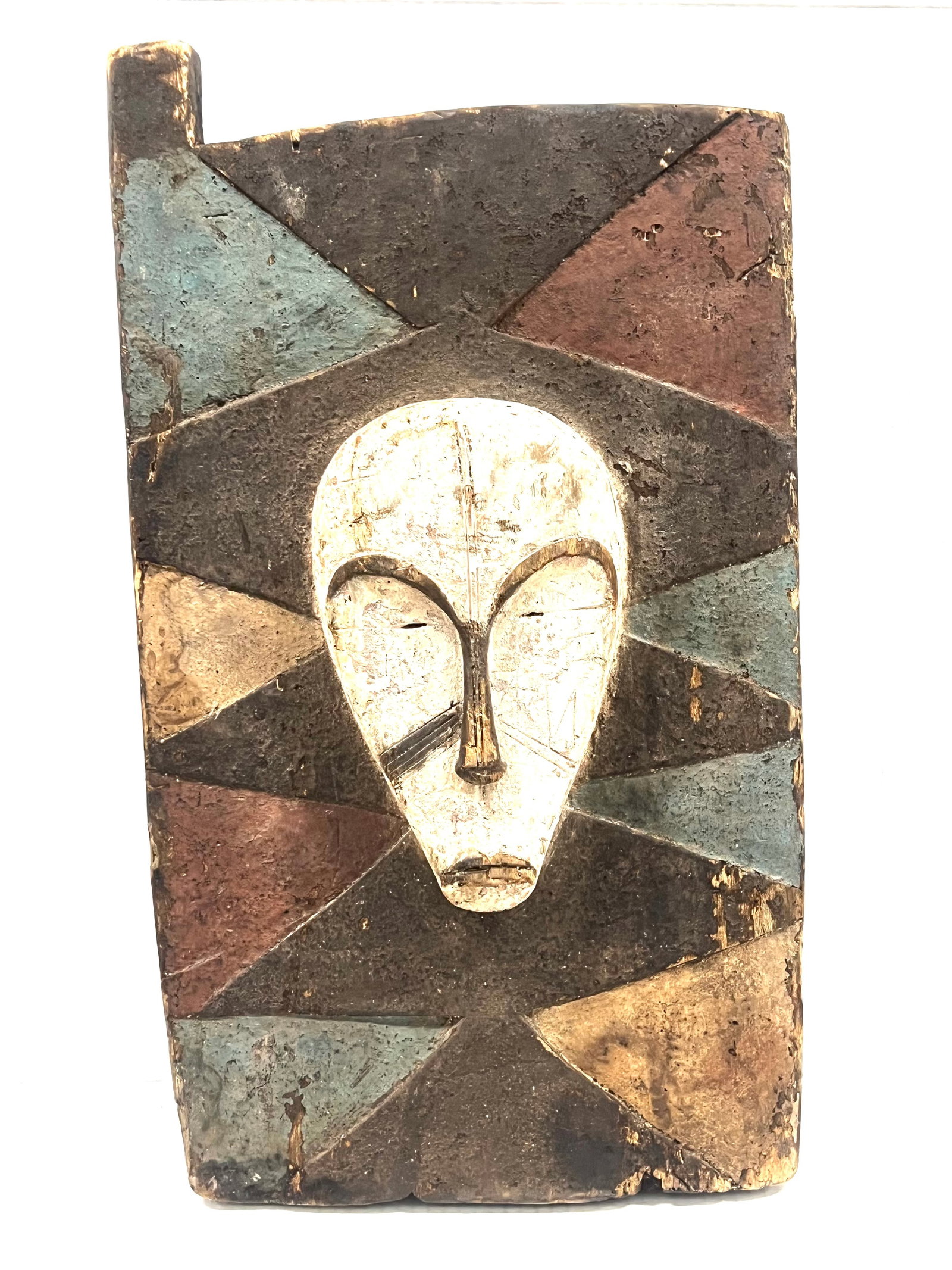Fang Door: Title: Fang Door Description: African Tribal Art Carved Wood Fang Door Materials: Wood Date/Period: Late 20th Century Size: 24" h x 14" w Reserve: $300.00 Shipping: Domestic: Flat-rate of $40.00 to