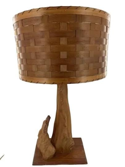 MCM Sculptural Cypress Root Table Lamp with Shade (1 of 7)