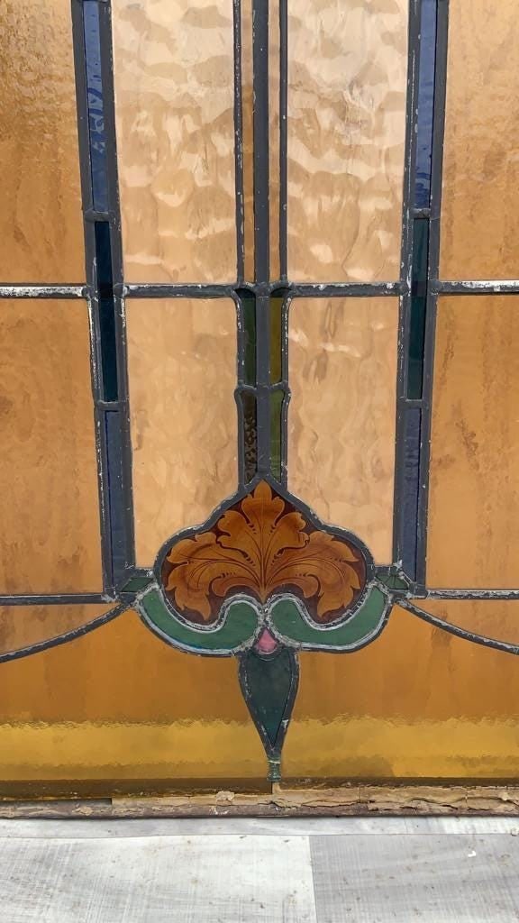 Antique Stained Glass Window/Door - 6