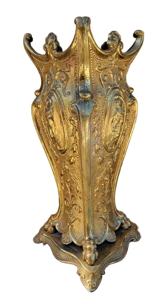 Antique French Neoclassical Style Ornate Mantel Vases - Pair - 5