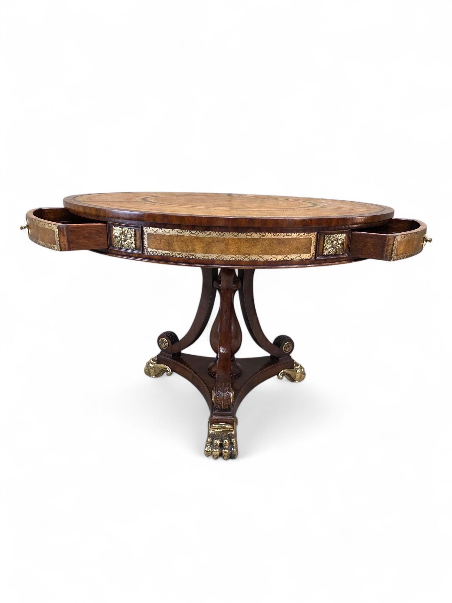 Vintage French Empire Regency Style Library/Hall Table by Maitland Smith - 2