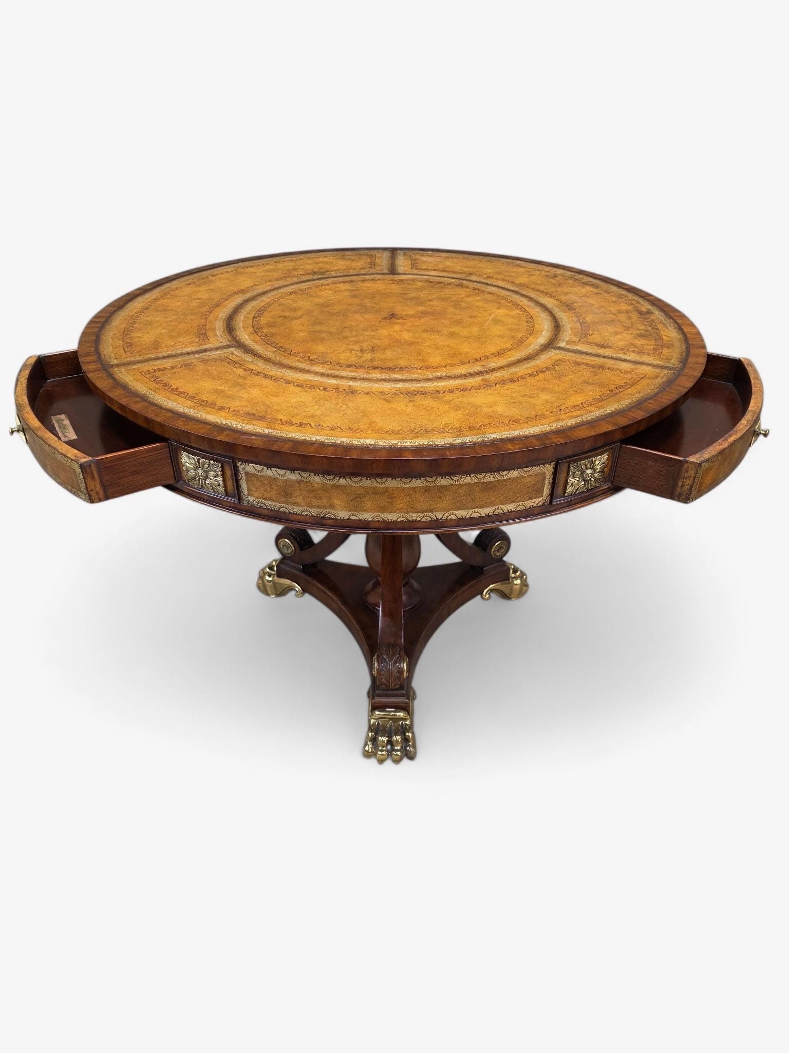 Vintage French Empire Regency Style Library/Hall Table by Maitland Smith - 6