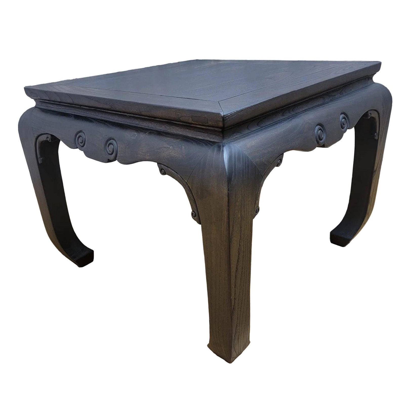 Antique Shanxi Province Black Lacquer Elm Side Table - Pair - 6
