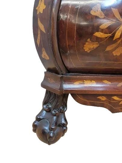 Antique Dutch Marquetry Corner Display Cabinet - 5