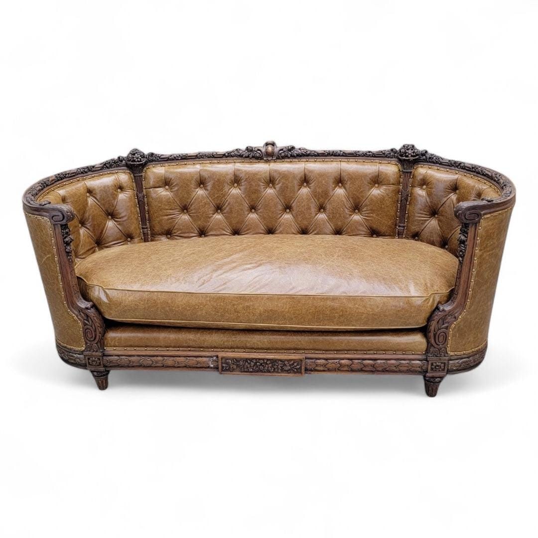 Antique French Regency Style Carved Sofa Newly Reupholstered (1 of 7)