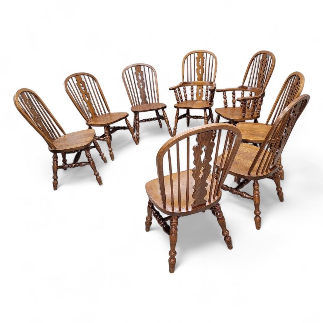 Vintage Victorian Style Windsor Dining Chairs by Nichols and Stone - Set of 8 - 2