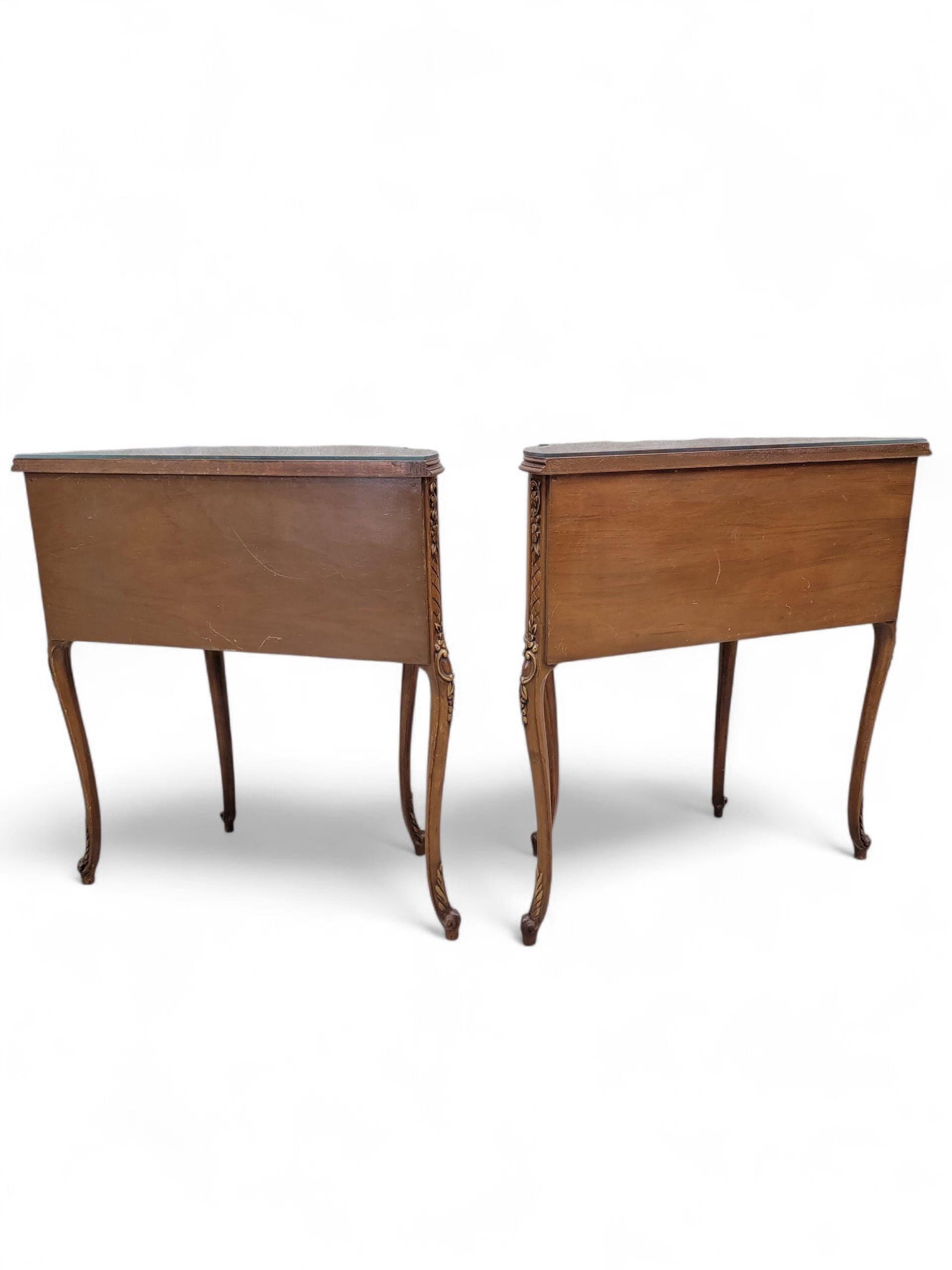 Antique Neoclassical French Style Hand Painted End Tabes/Nightstands - Pair - 2