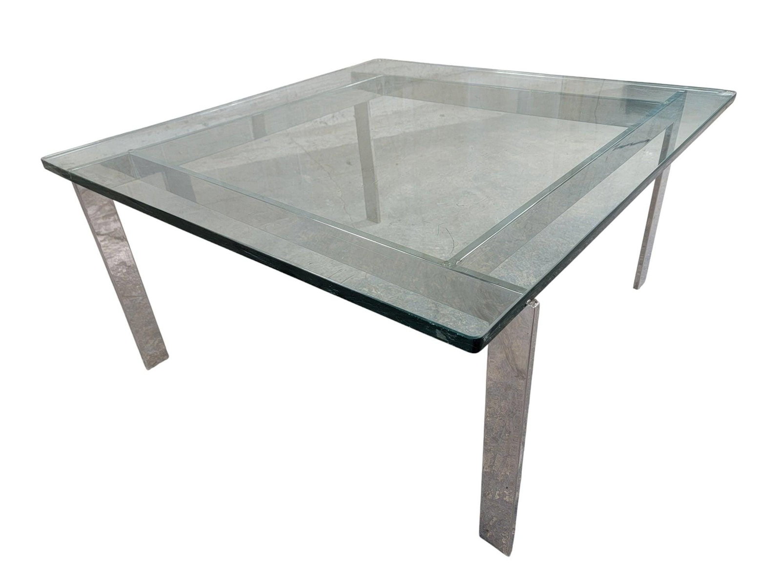 MCM Fritz Hansen Style Beveled Glass Top Coffee Table (1 of 7)